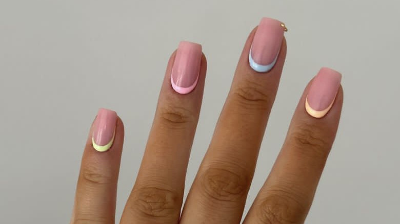 short nails with piercing