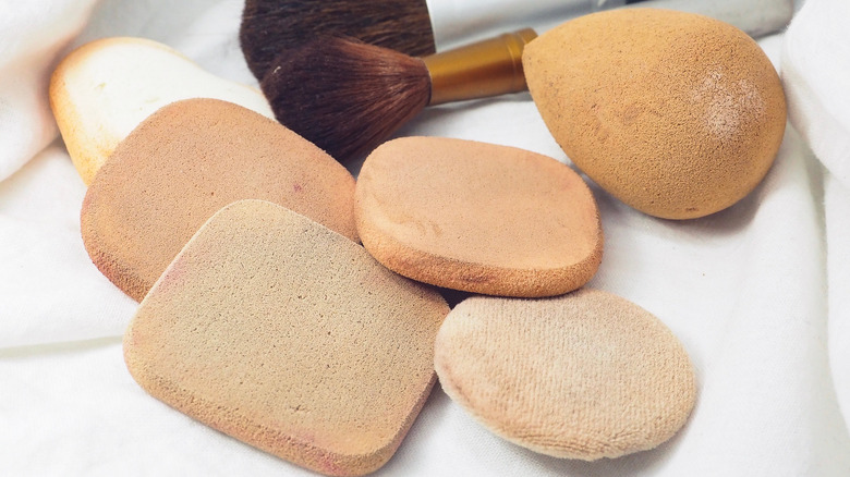 Dirty makeup sponges