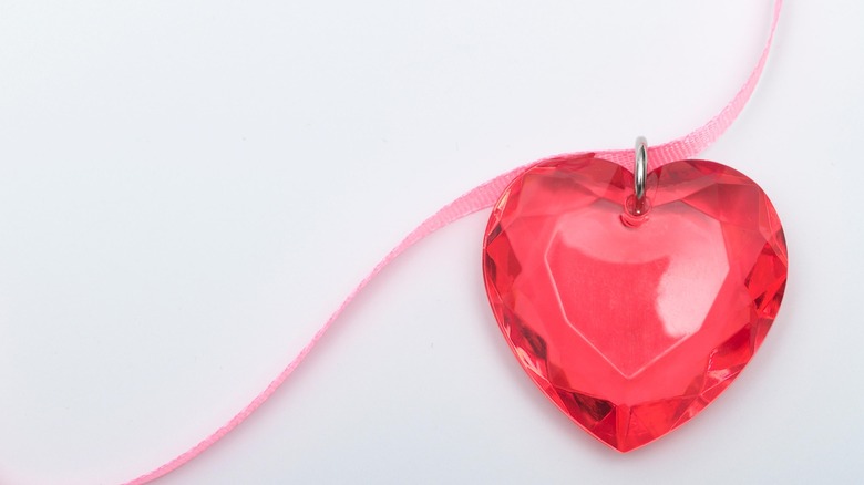 red heart necklace