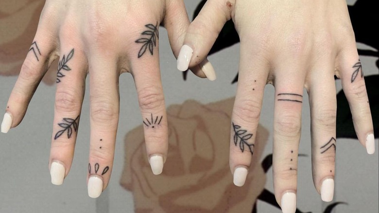 Simple and Cute Henna Finger Tattoos