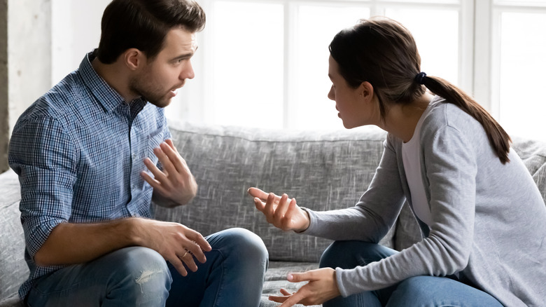 Couple having heated discussion