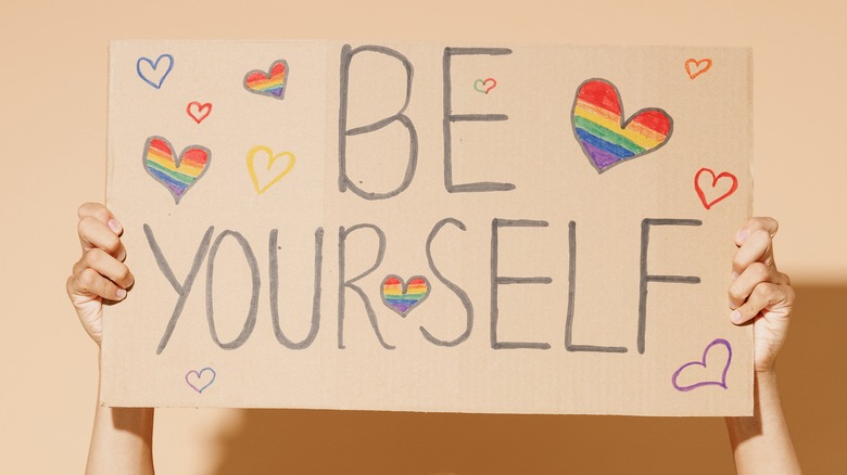 Sign that reads "be yourself"