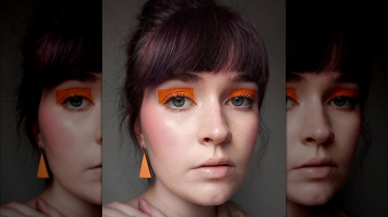 Orange geometric eyeshadow
