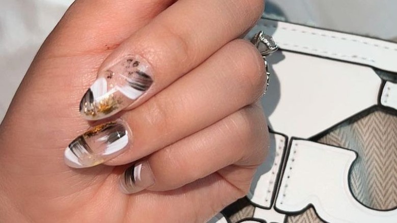 Lana Condor's abstract manicure