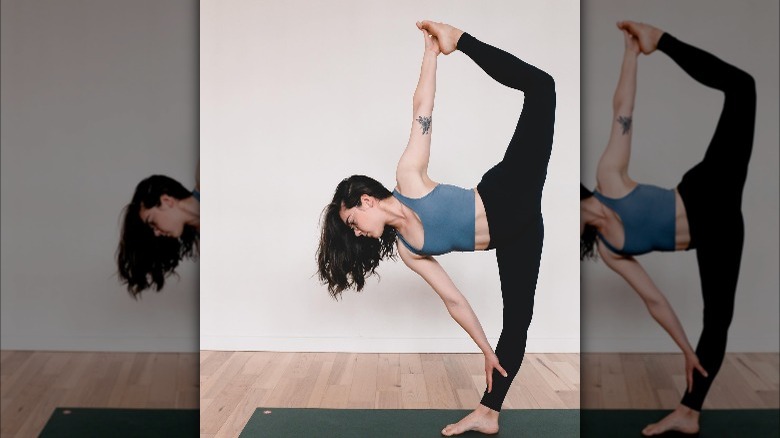 Girl doing Yoga.