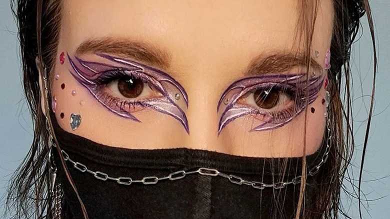 Purple graphic eyeshadow and liner