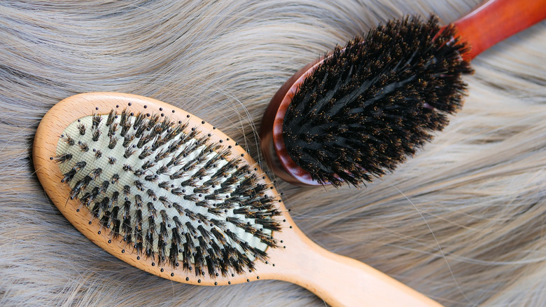 Boar bristle hairbrushes