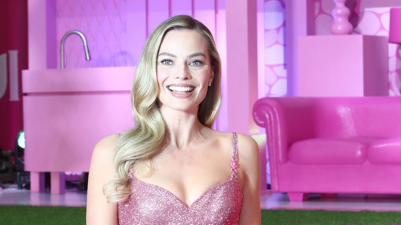 Margot Robbie smiling at Barbie premiere, Seoul