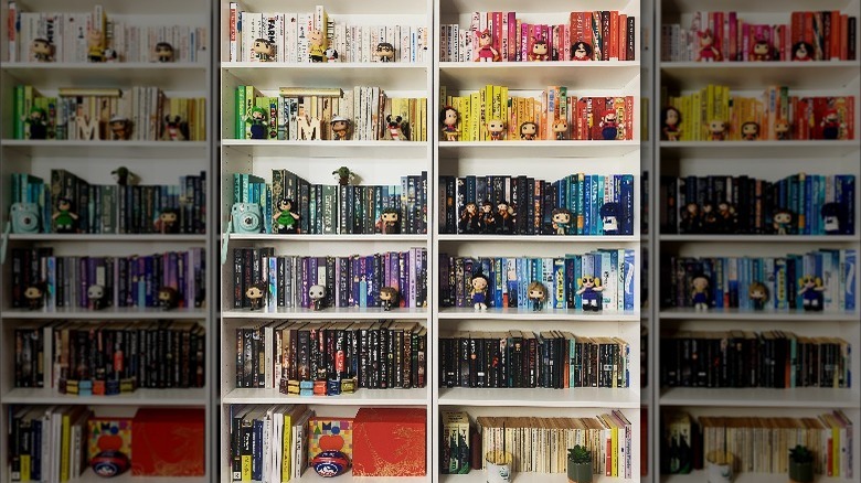 Bookshelf sorted by color