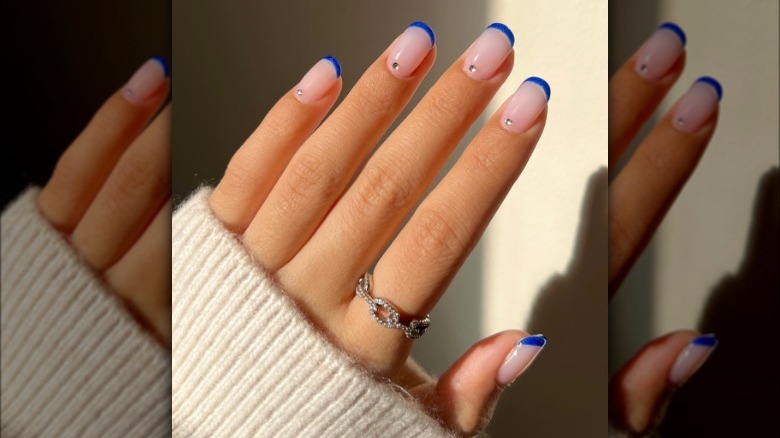 Blue baby French tips