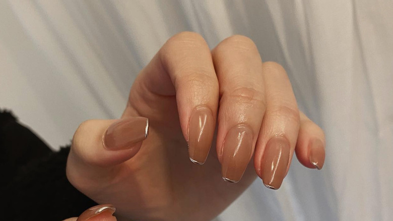 Metallic baby French tips