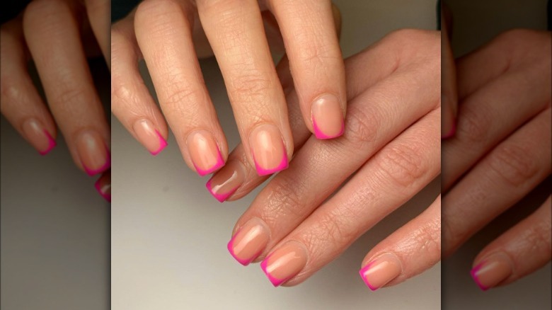 Hot pink baby French tips