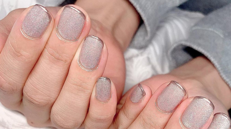 Metallic baby French tips