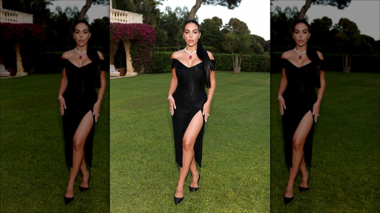 Georgina Rodriguez in black dress