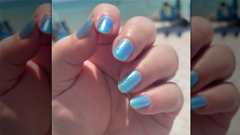 Mermaid baby blue nails