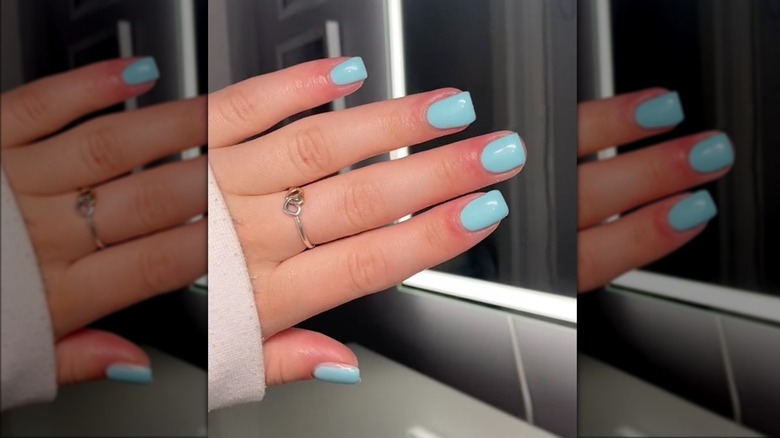 Neon baby blue nails