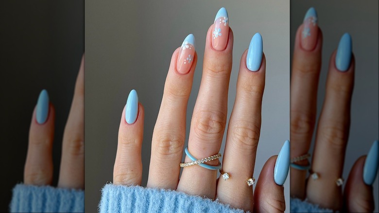 Springtime baby blue nails