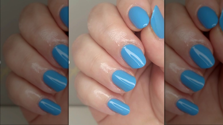 Summer blue nails