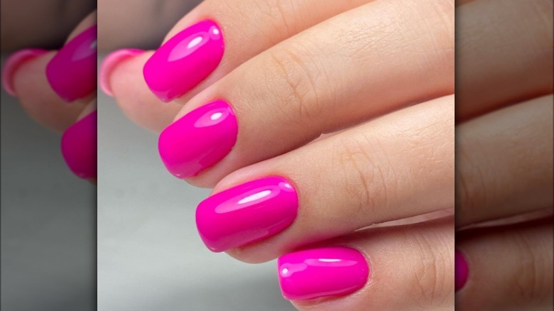 bright pink manicure 