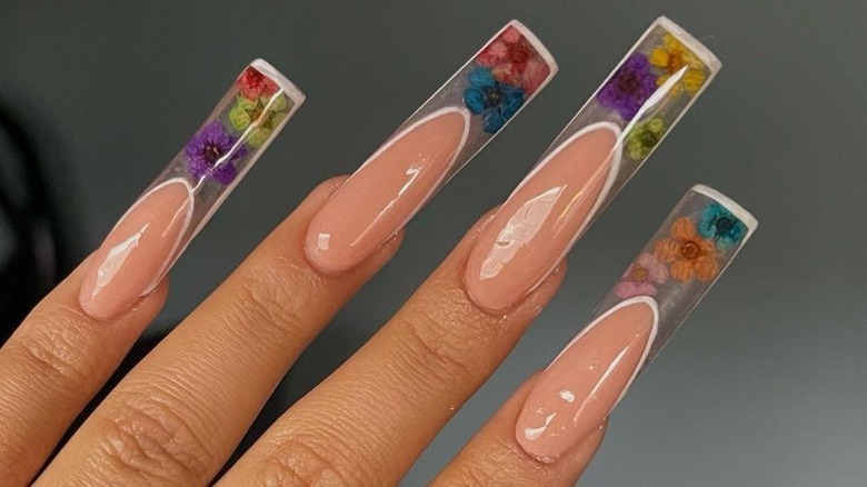 encapsulated floral nails