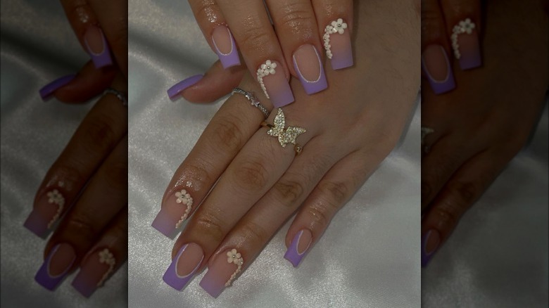 nail embellishments on manicure