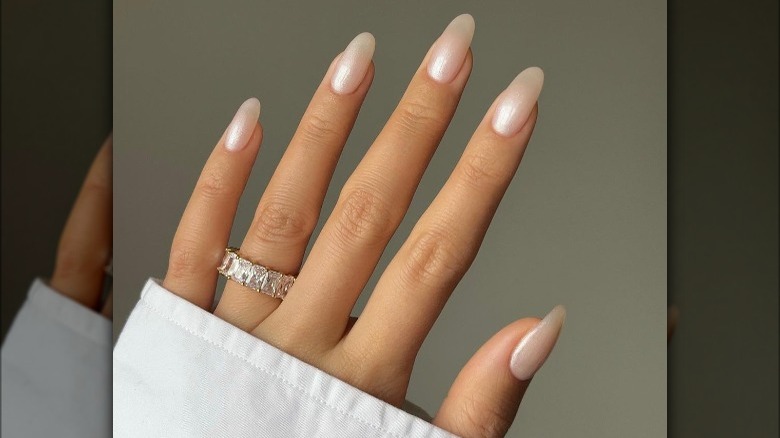 pearl white manicure 