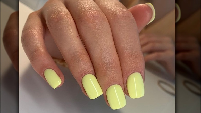 bright yellow manicure
