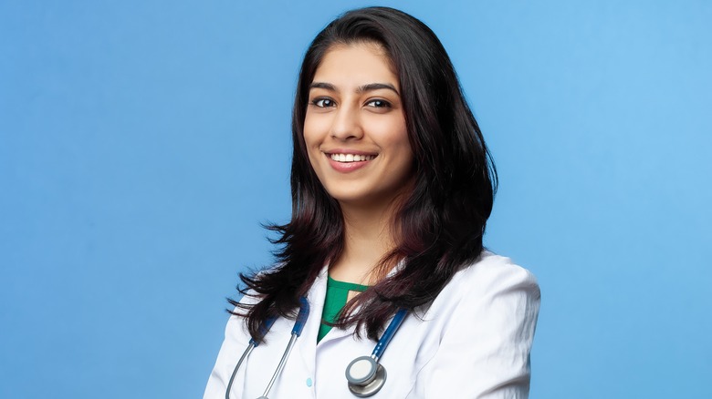 Female doctor smiling