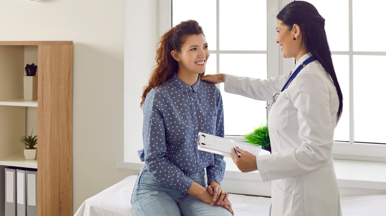 Woman visits doctor