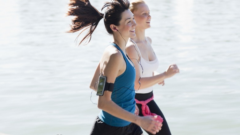 Two women on a run