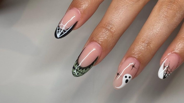 halloween french manicure