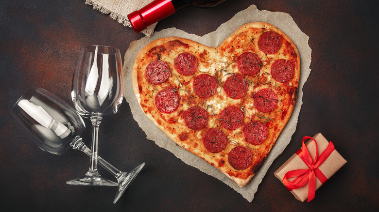Heart-shaped pizza 