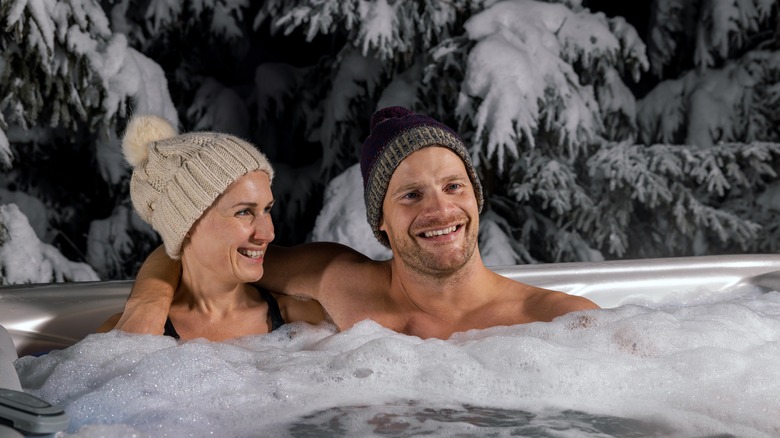 Hot tub in the snow