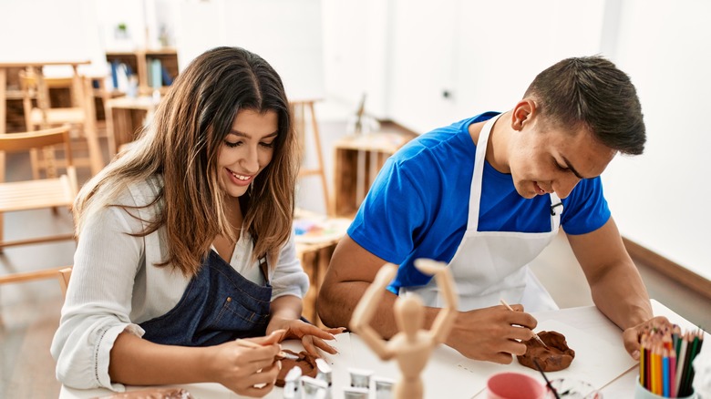 couple painting together