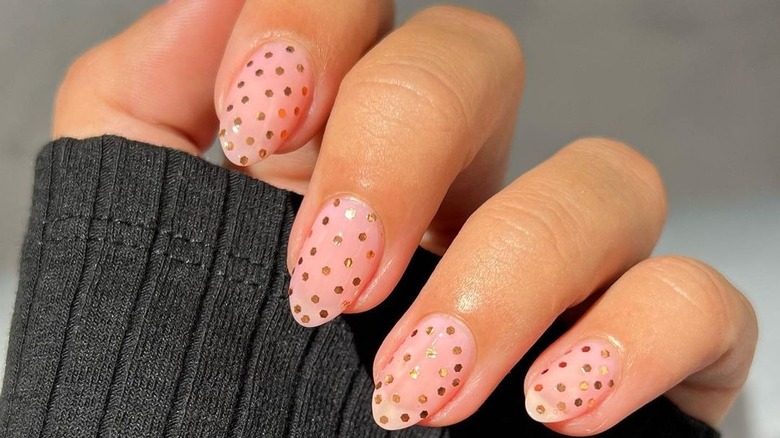 Polka dot nail art