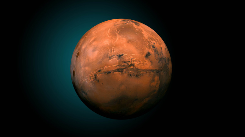 mars in the night sky