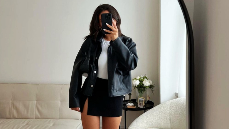 Faux leather jacket