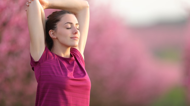 woman stretching