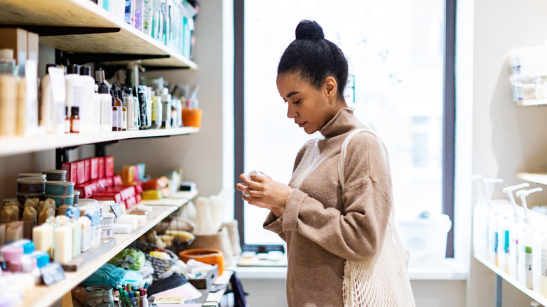 woman shopping for hair products