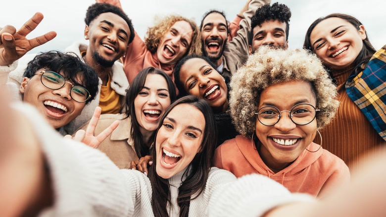 Group of friends smiling