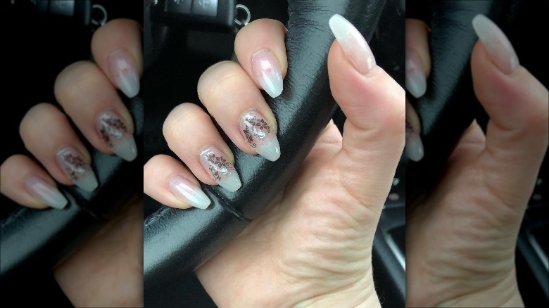 Woman with nail designs