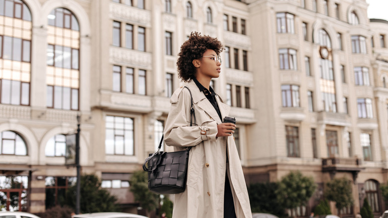 tan trench coat