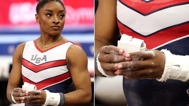 Simone Biles preparing to compete 