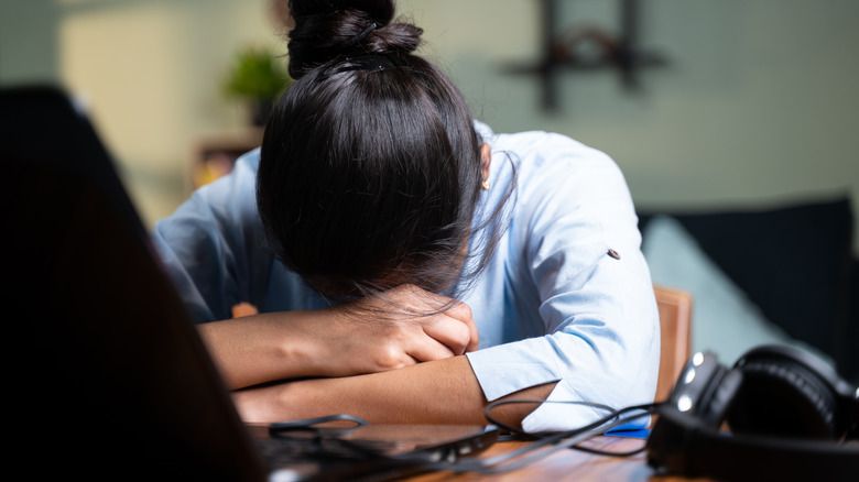 person experiencing burnout at work