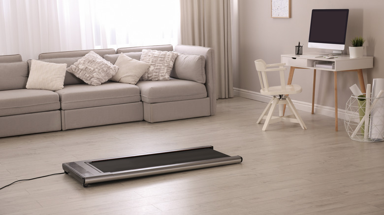 Walking pad in living room