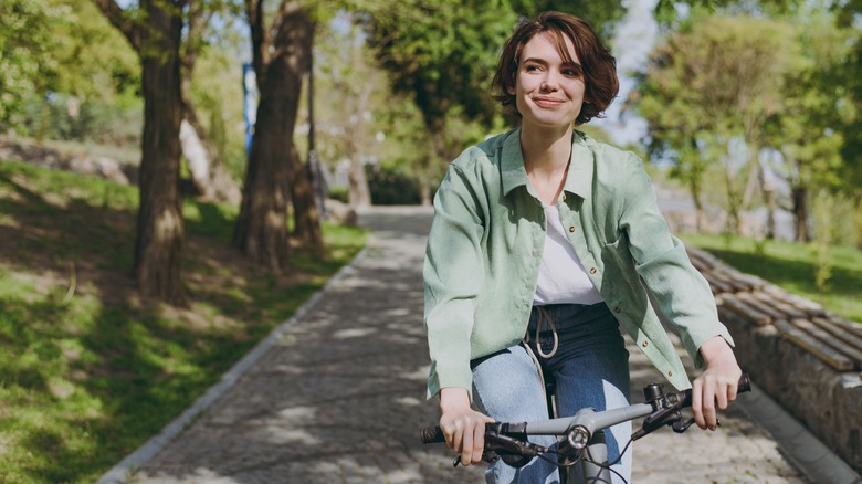 Happy woman spending time outdoors