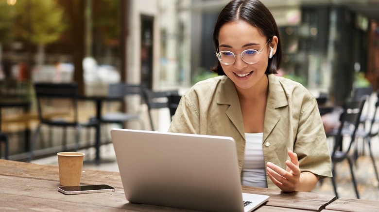 woman working at computer