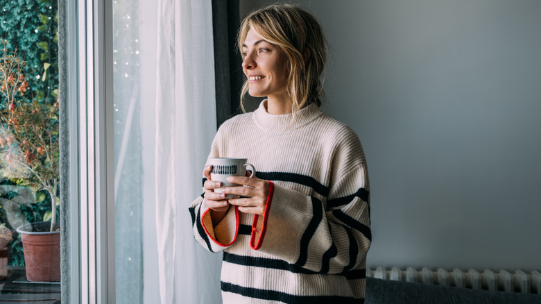 Woman wearing sweater 