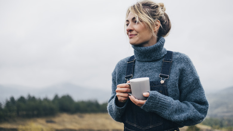 Woman wearing sweater 