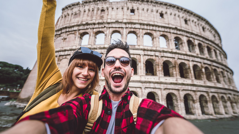 Couple at Coliseum in Rome